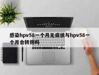 感染hpv58一个月无症状与hpv58一个月会转阴吗