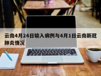 云南4月24日输入病例与4月1日云南新冠肺炎情况